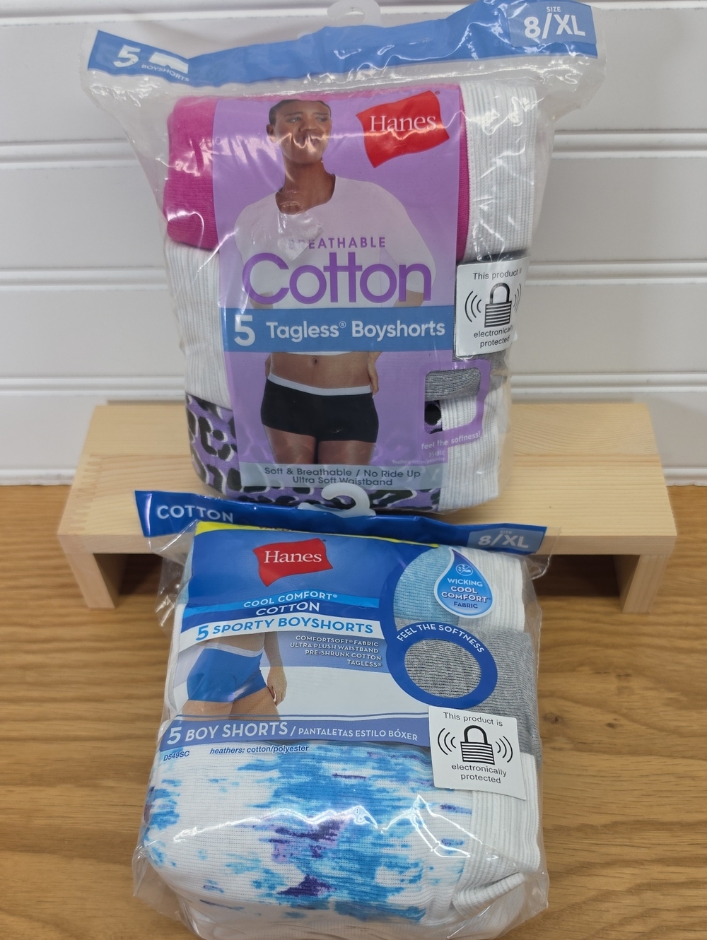 2 Hanes Women's 5-Pack Tagless Boyshorts Underware NWT